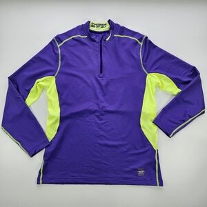 Nike Mens Purple/Neon Green HyperWarm DRI-FIT Max Quarter Zip